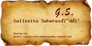 Gallovits Seherezádé névjegykártya